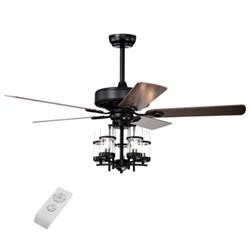 Picture of Total Tactic ES10053US-BK 50 in. Noiseless Ceiling Fan Light with Explosion-Proof Glass Lampshades, Black