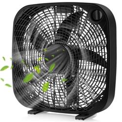 Picture of Total Tactic ES10087US-BK 20 in. Box Portable Floor Fan with 3 Speed Settings & Knob Control&#44; Black