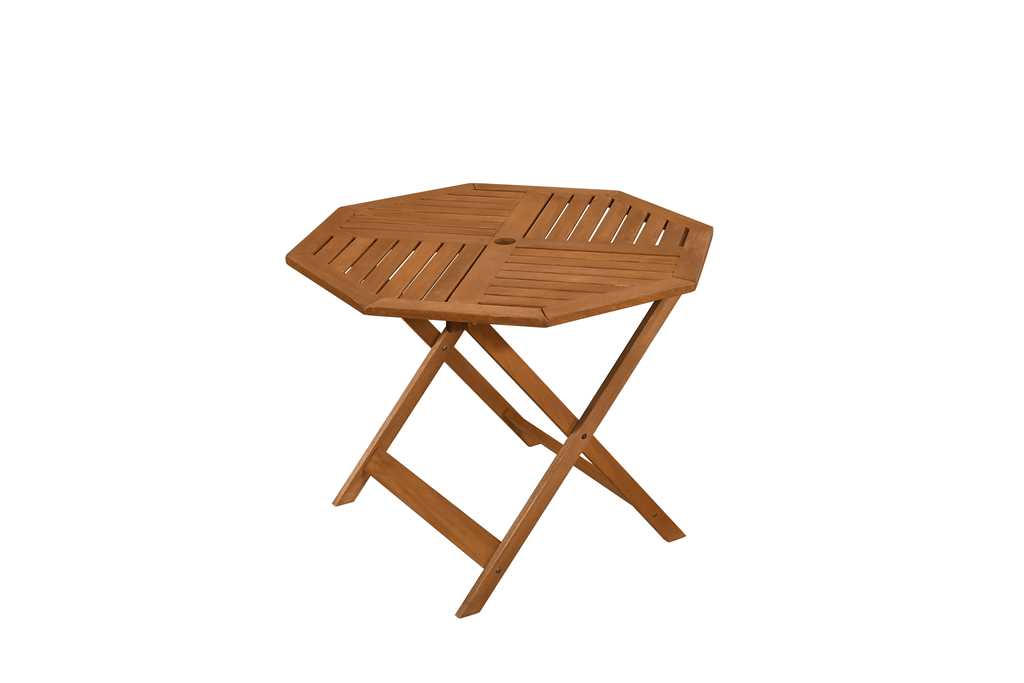 NP13027 35.5 in. Solid Wood Patio Dining Table - Octagon Table with 1.97 in. Umbrella Hole, Natural