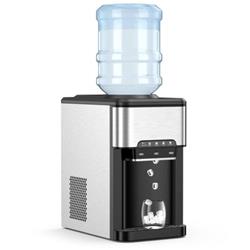 Picture of Total Tactic ES10127US-SL 3-in-1 Water Cooler Dispenser with Built-in Ice Maker & 3-Temperature Settings, Silver