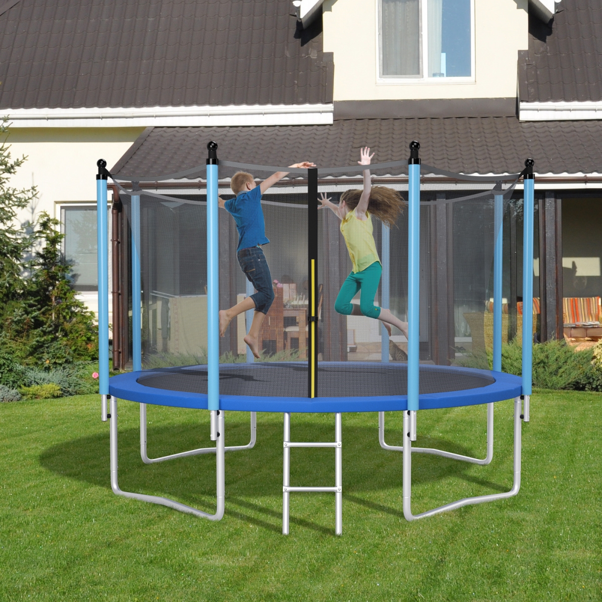 TW10136BL 14 ft. Trampoline Safety Pad Replacement for 8-16 ft. Blue with Fixing Straps