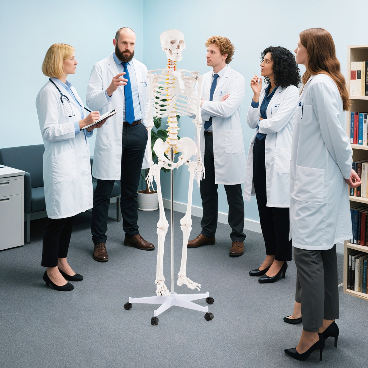 TZ10002 Life Size Human Skeleton Model for Anatomy Anatomical Skeleton with Nerves System, White