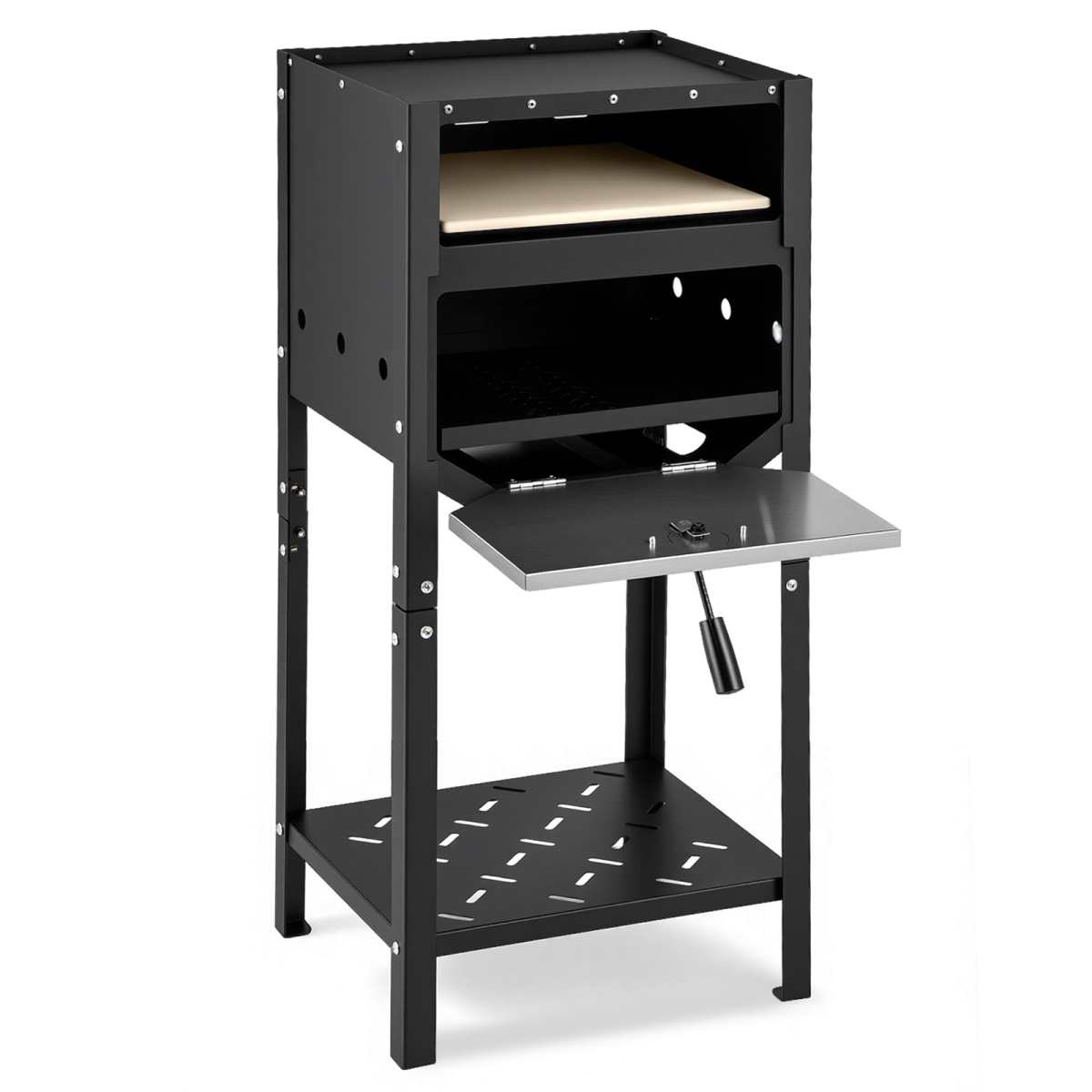 Picture of Costway NP12510BK 12 in. Outdoor Pizza Oven with Ash Tray & Wood Storage, Black