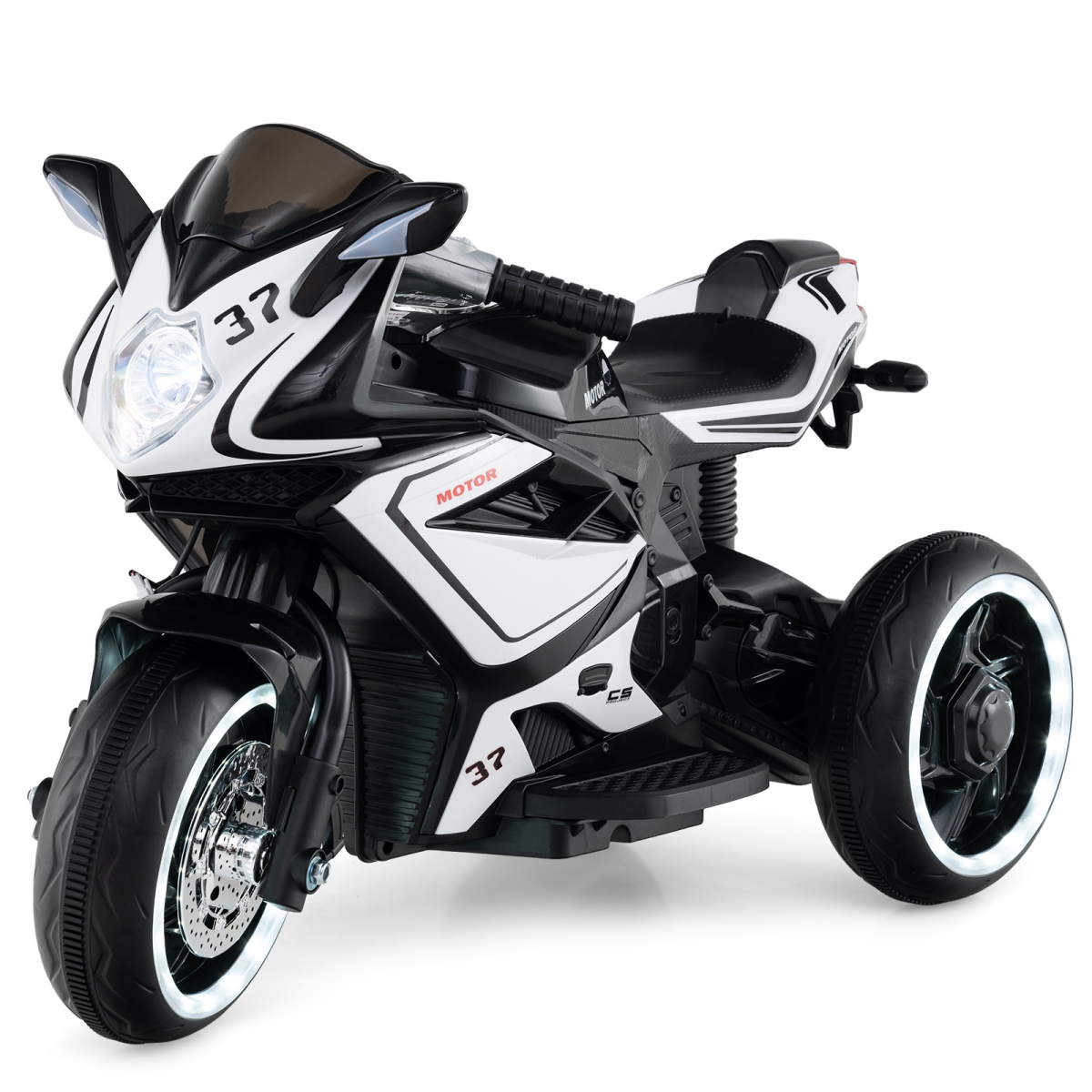 TQ10418US-DK Kids Ride-on Motorcycle 6V Battery Powered Mini Electric Motorbike with LED Lights, Black