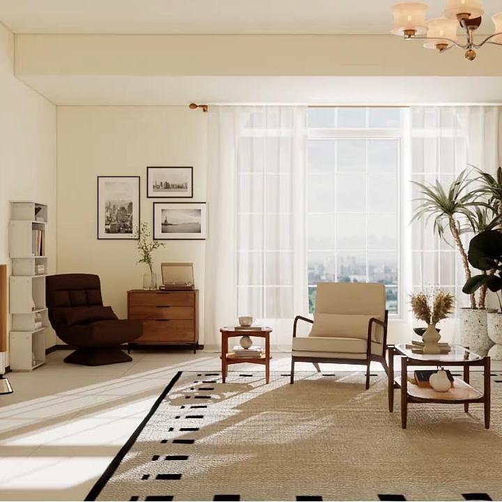 R-LivingRoomSet2 Rattan & Wood Living Room Set with Side Table Coffee Table & TV Stand, Brown - 3 Piece