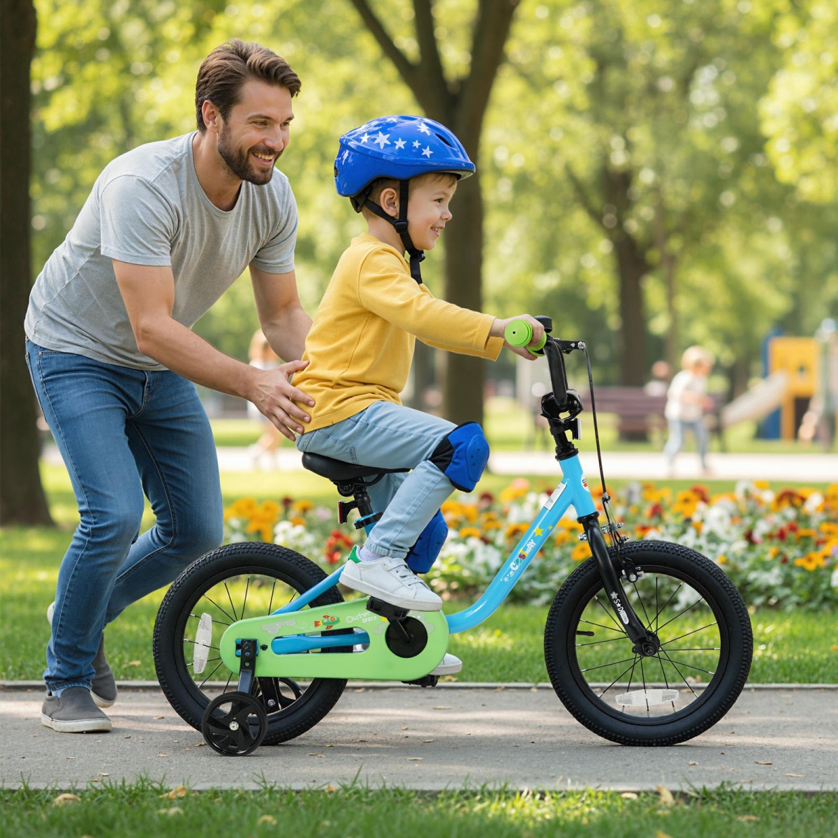TS10280NY-14 14 in. Kids Bike for 3-7 Years Old Boys & Girls Children Bicycle, Blue
