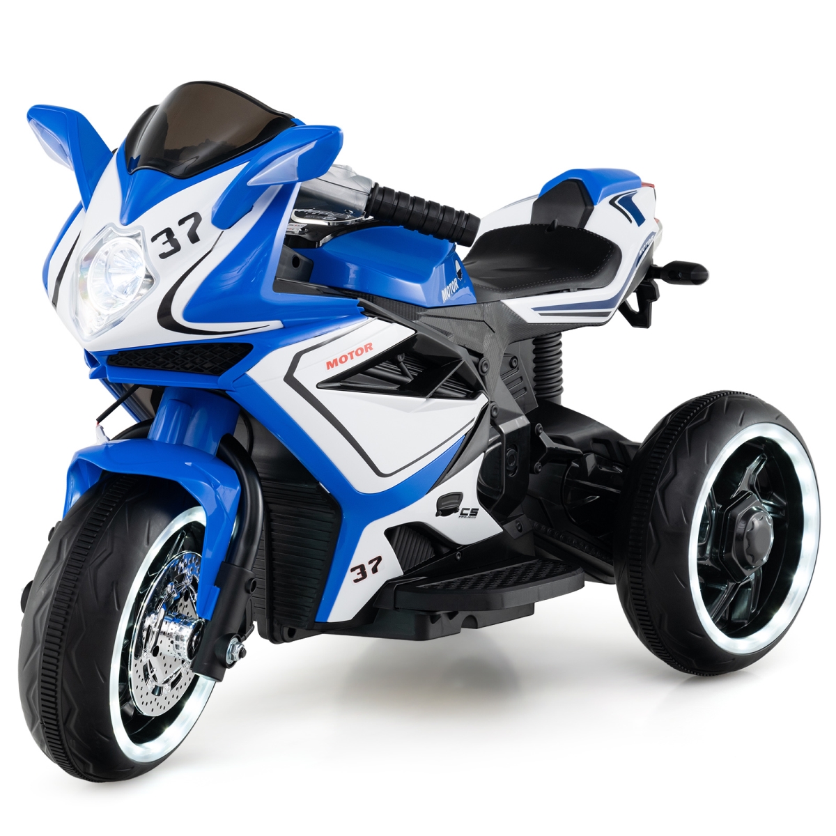 TQ10418US-NY Kids Ride-on Motorcycle 6V Battery Powered Mini Electric Motorbike with LED Lights, Navy