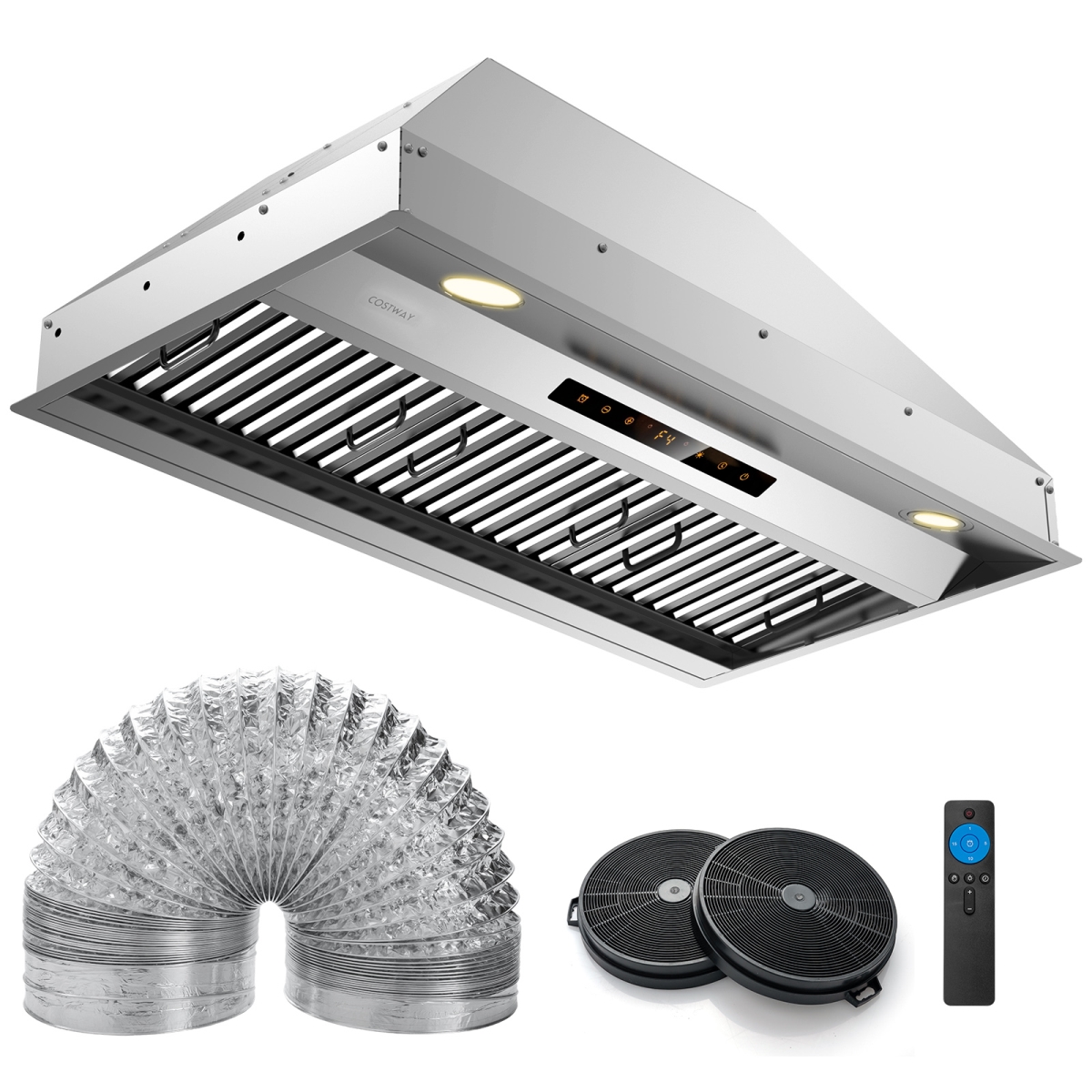 Picture of Costway FP10779US-SL 36 in. Under Cabinet Range Hood with 4 Fan Speeds & Baffles Filters, Silver