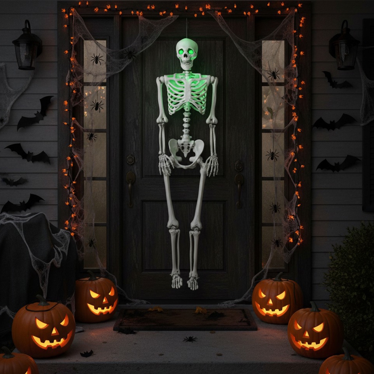 TT10037 5.5 ft. Halloween Skeleton Life-Size Posable for Indoor Outdoor Decoration