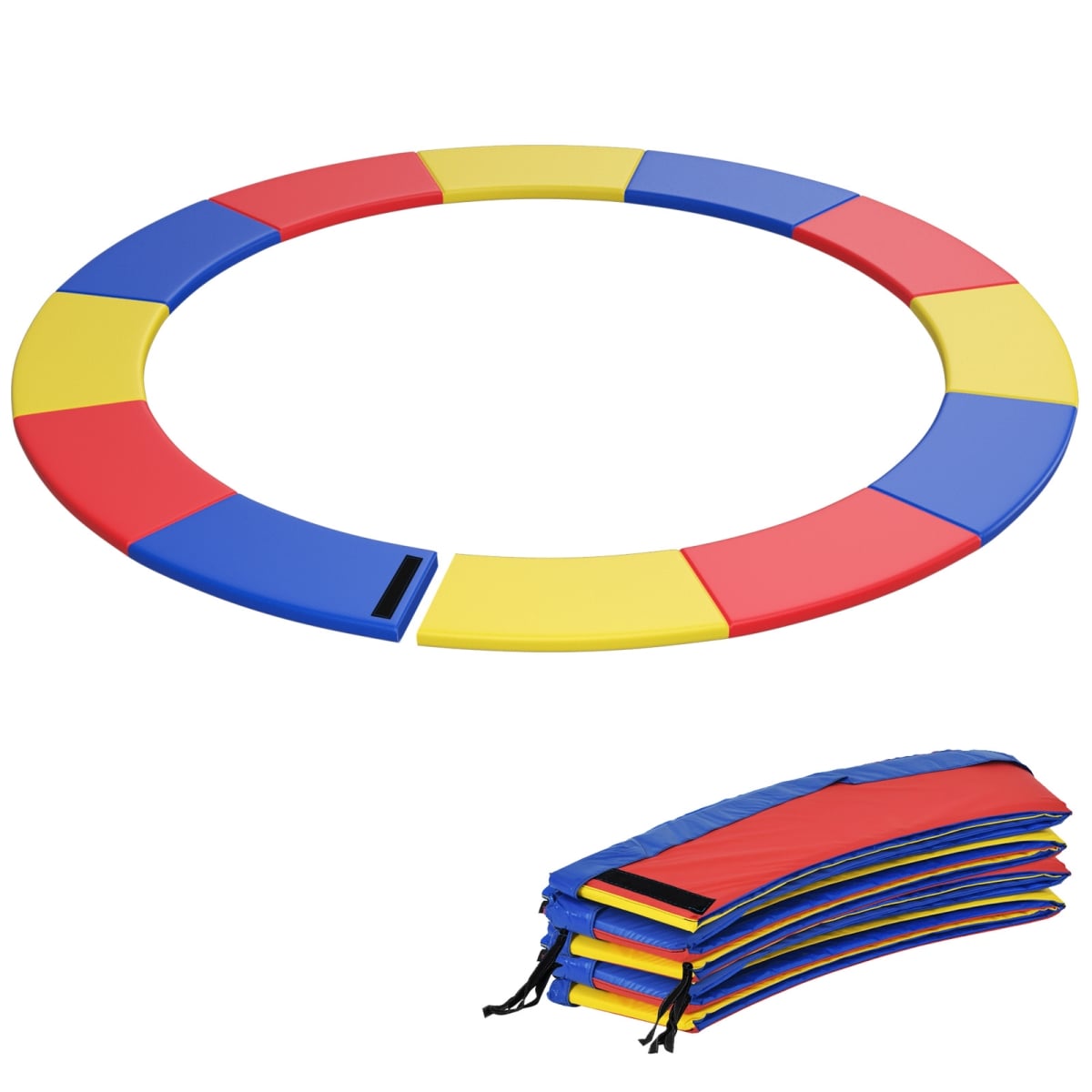 TW10137CL 15 ft. Trampoline Safety Pad Replacement with Fixing Straps for 8-16 ft. Trampolines - Multi Color