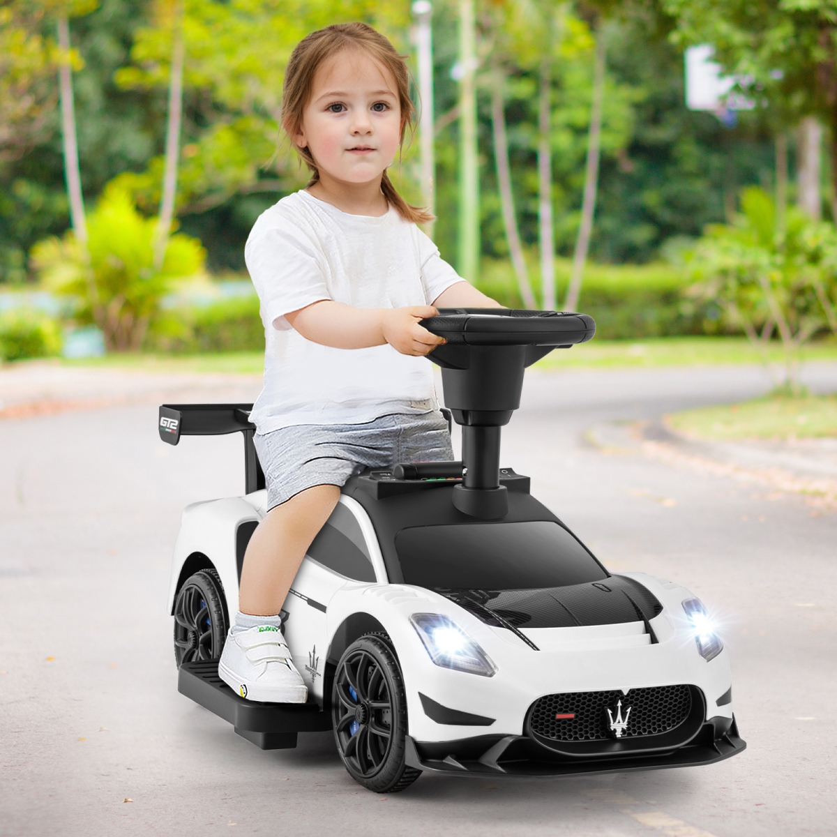 TQ10309US-WH 6V Licensed Maserati Electric Ride-on Car for Kids - Foot Pedal & Music, White