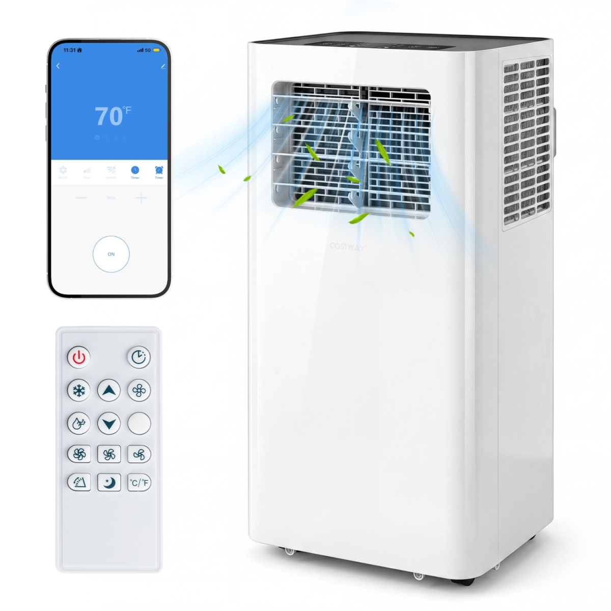 FP11197US-WH 14000 BTU 3-in-1 Smart AC with Wi-Fi & Remote Control & Window Kit - White