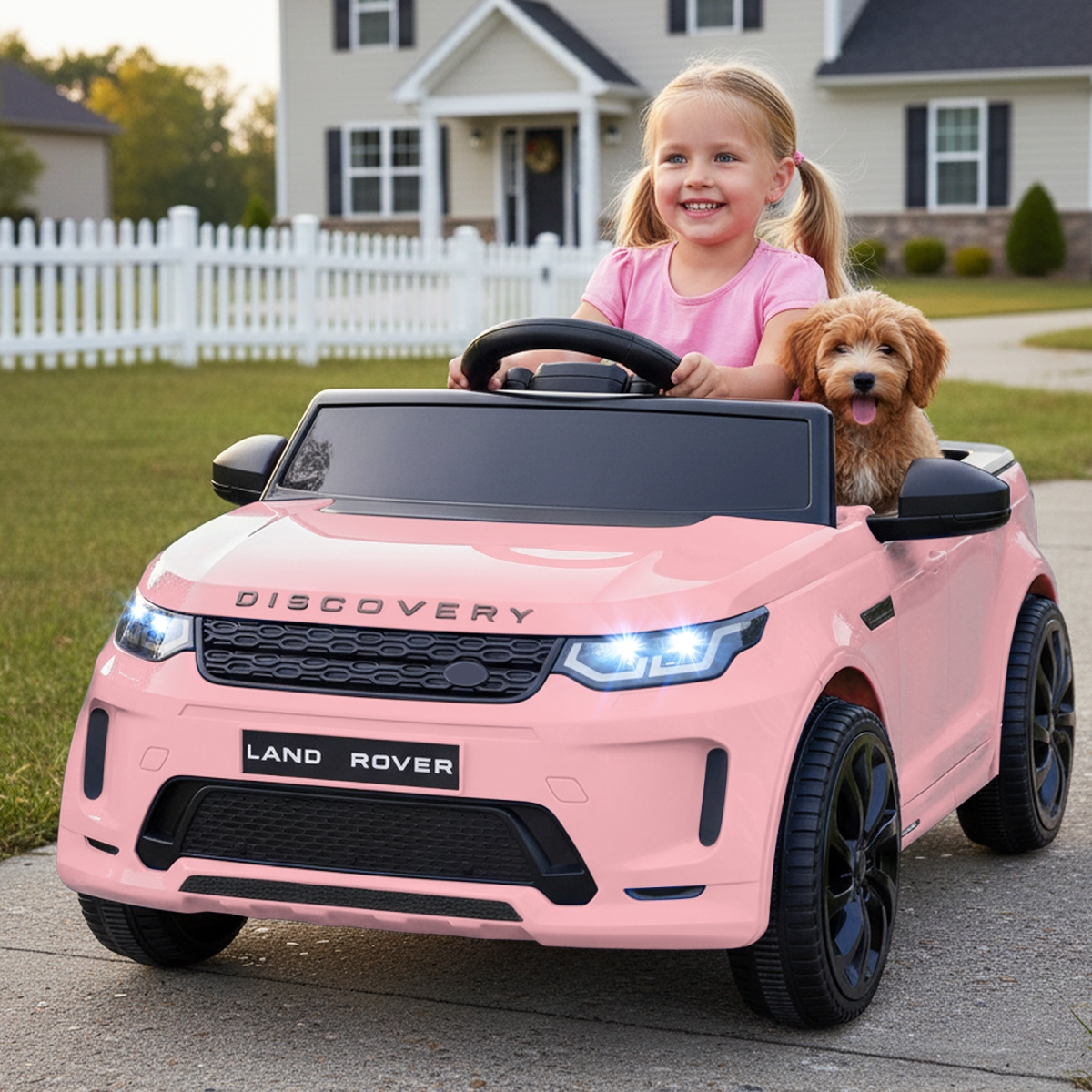 TQ10494US-PI Licensed Land Rover Kids Ride on Car 12V Battery Powered Kids Electric Car - Pink