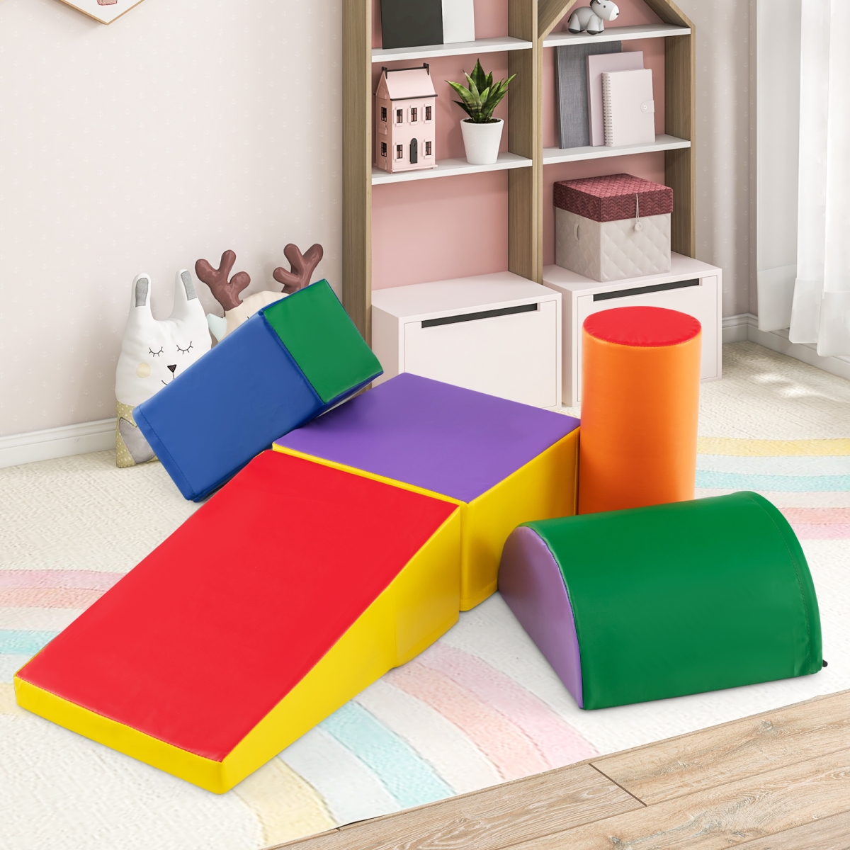 FH10095MT Kids Climb & Crawl Activity Playset - Multi Color - 5 Piece