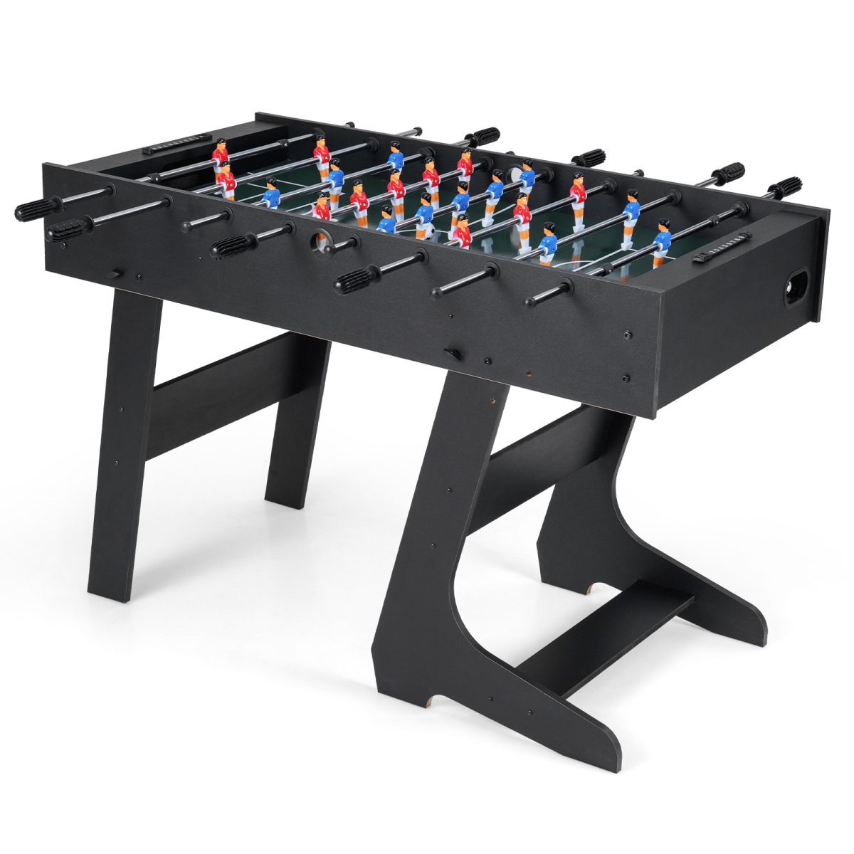 UY10282BK Folding Foosball Table with 22 Players & Slide Scorers Space-Saving Game Table - Black