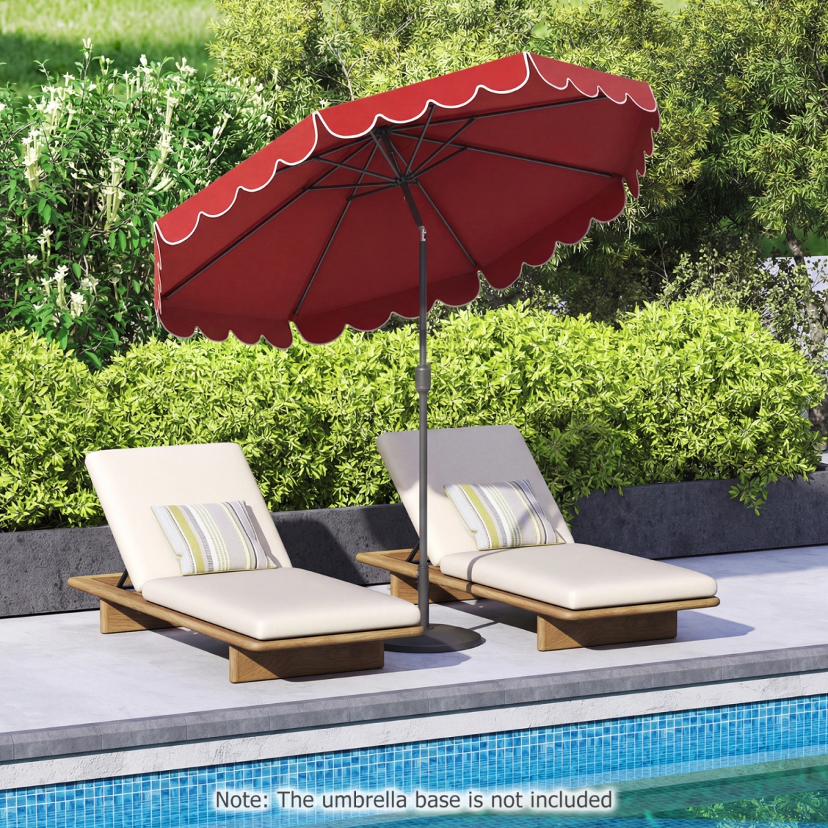 NP13393WN 10 ft. Patio Umbrella with Push Button Tilt & Crank - Red
