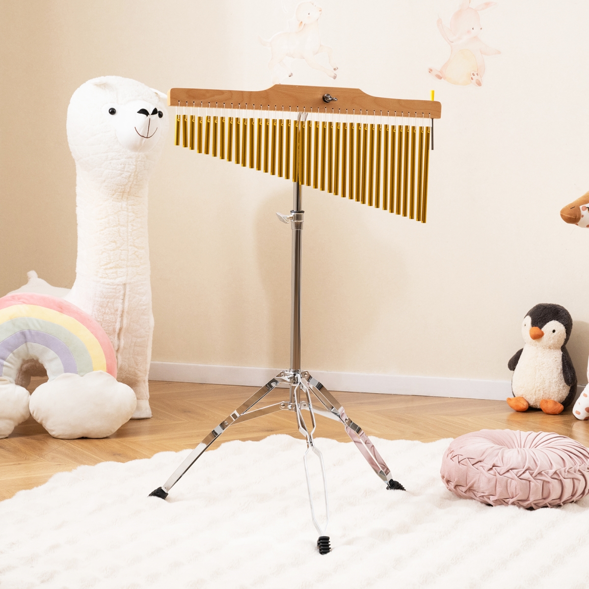 MU10129GD 36-Bar Single-Row Chimes Percussion Instrument - Golden