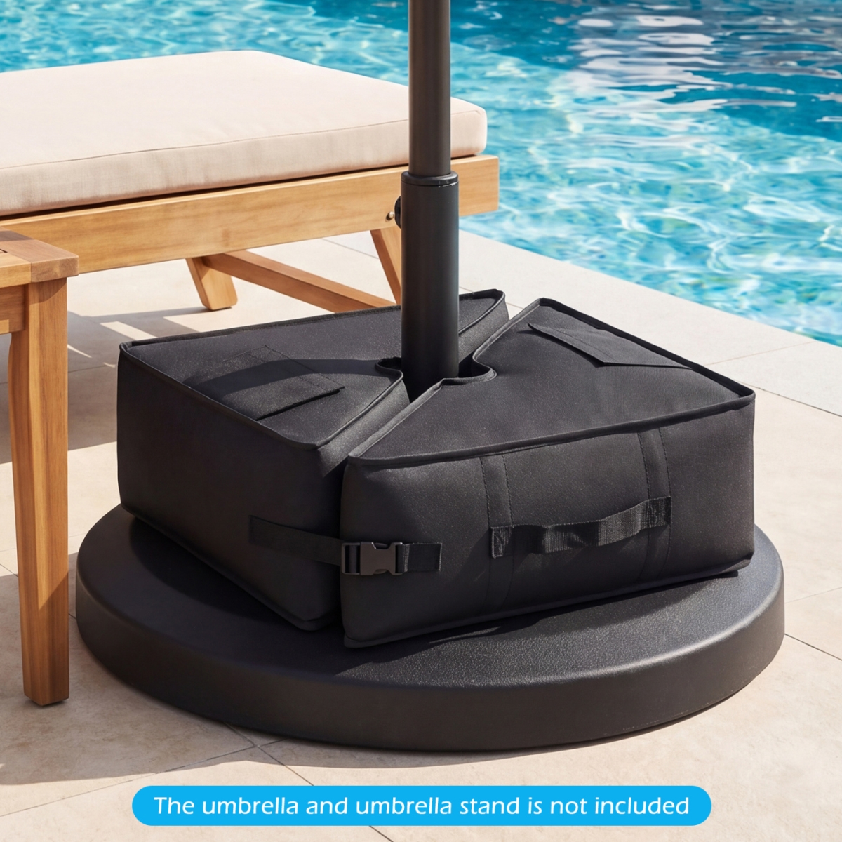 NP13095BK 18.5 in. Square Umbrella Base Weight with Weatherproof Fabric - Black