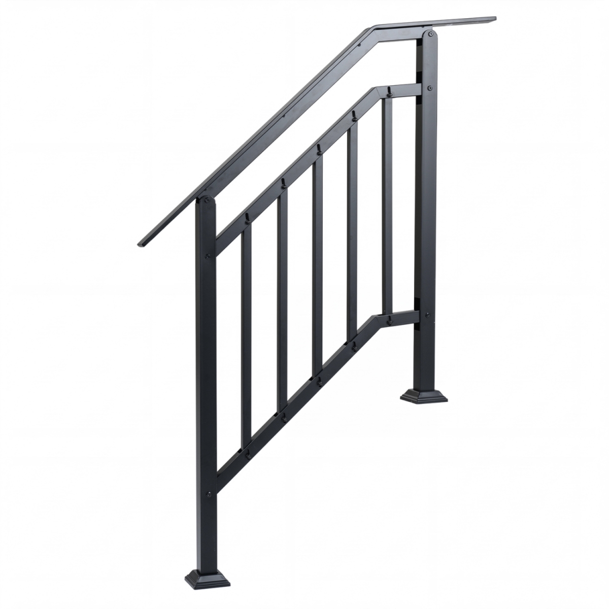 NP13248-2 Outdoor Handrails for Steps with Adjustable Angle - Black - Pack of 2