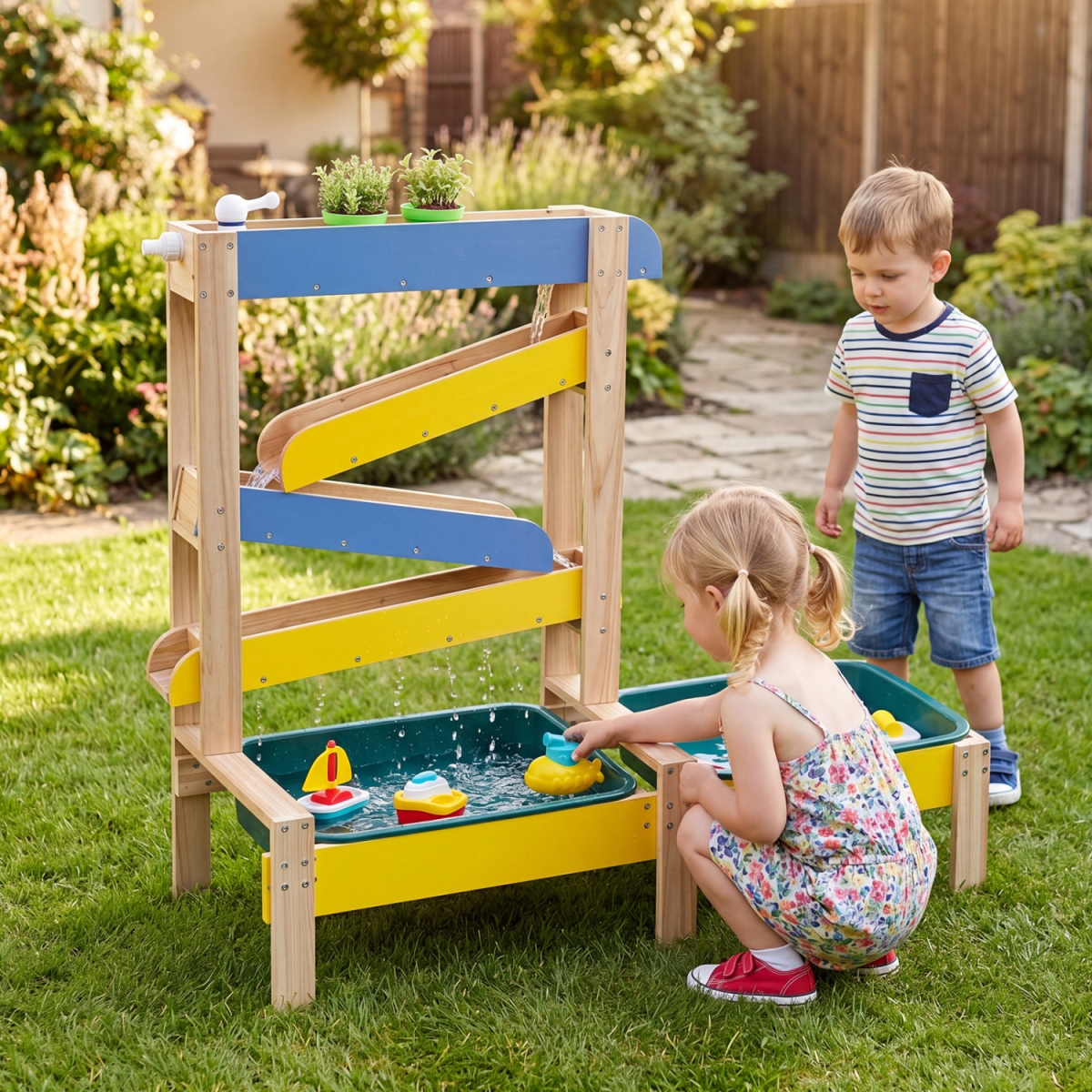 TP10540CL Sand & Water Table for Toddlers with 2 Water Basins - Multi Color