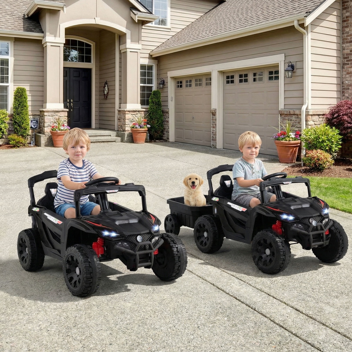 TQ10485US-DK 12V Battery Powered Ride on Tractor with Parent Remote Control - Dark Gray