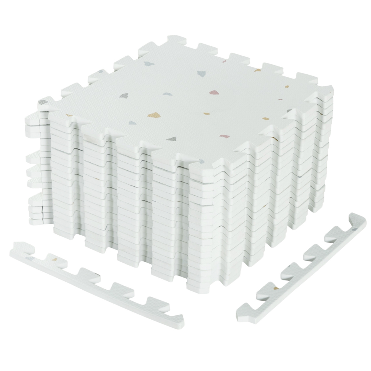 HZ10637TE-18 EVA Interlocking Foam Tiles Mat for Floor & Joint Protection - Light Gray