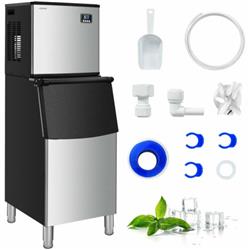 Picture of Total Tactic FP10036US-SLPlus 353 lbs & 24H Split Commercial Ice Maker with 198 lbs Storage Bin, Silver
