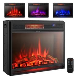 FP10048US 28 in. Electric Freestanding & Recessed Fireplace with Remote