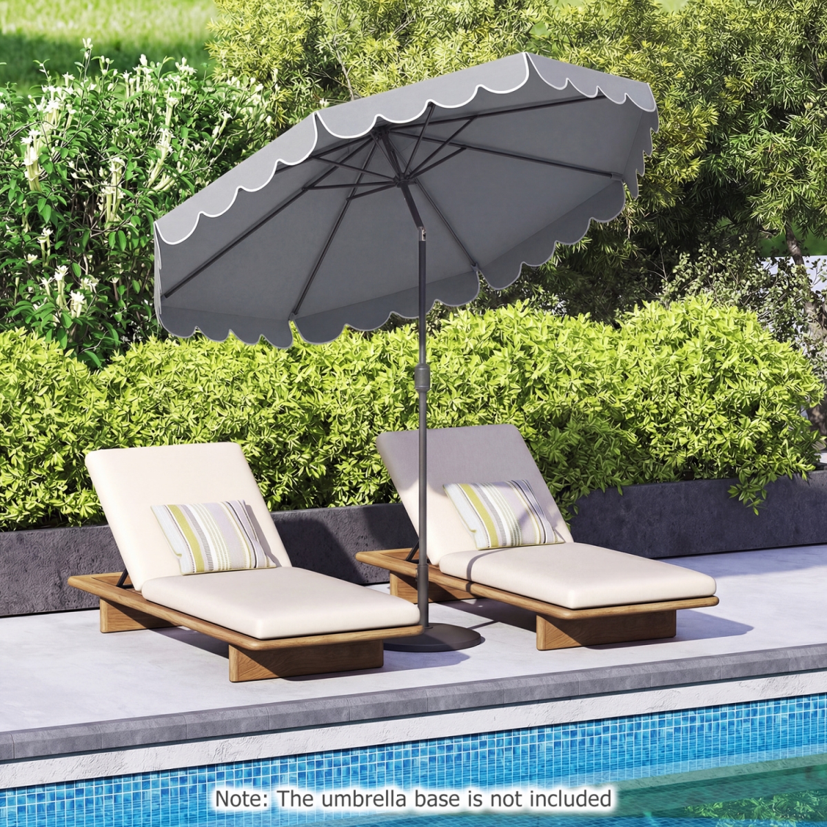 NP13393GR 10 ft. Patio Umbrella with Push Button Tilt & Crank - Gray