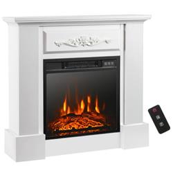FP10103US-WH 1400W TV Stand Electric Fireplace Mantel with Remote Control, White