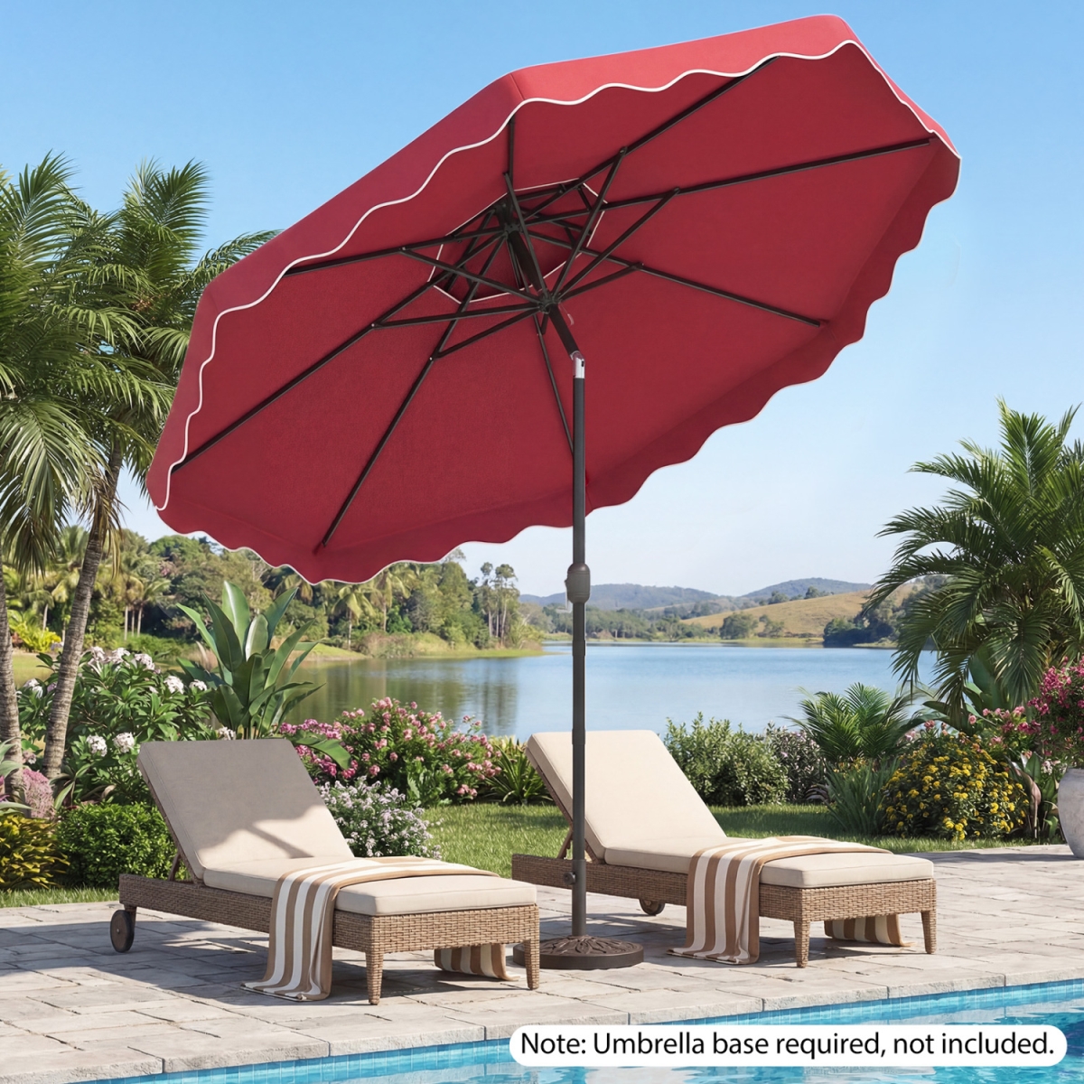 NP13311WN 10 ft. Patio Umbrella with Push Button Tilt & Crank - Wine