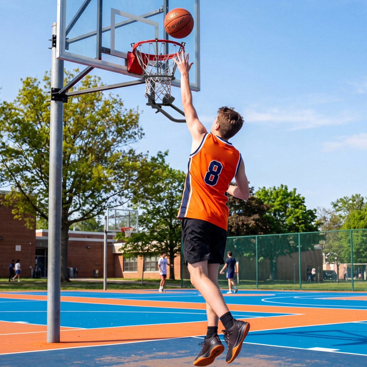 SP38524 Heavy-Duty Basketball Return Attachment with 6 Sturdy Hooks - Black