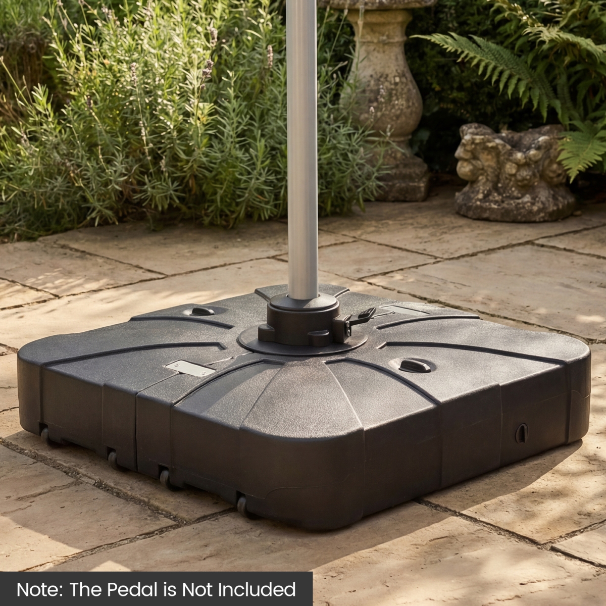 NP12960DK Outdoor Cantilever Umbrella Base Square Water & Sand Fillable Base - Black - 35 in.