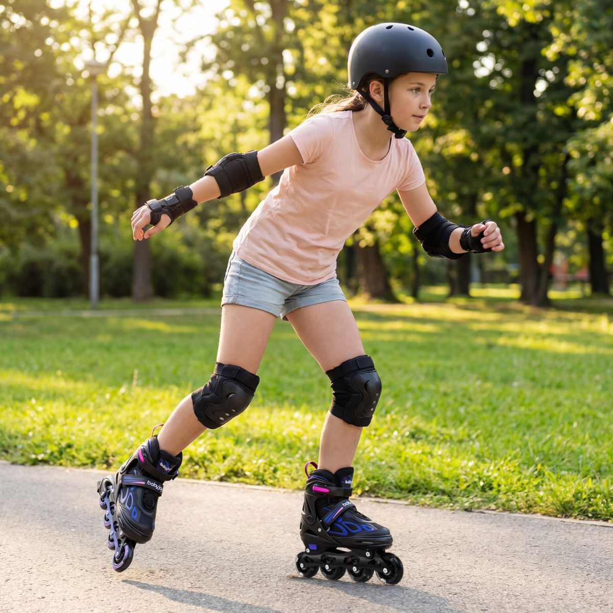 TS10383PU Kids Incline Skates 4 Sizes Adjustable Blade Roller - Purple
