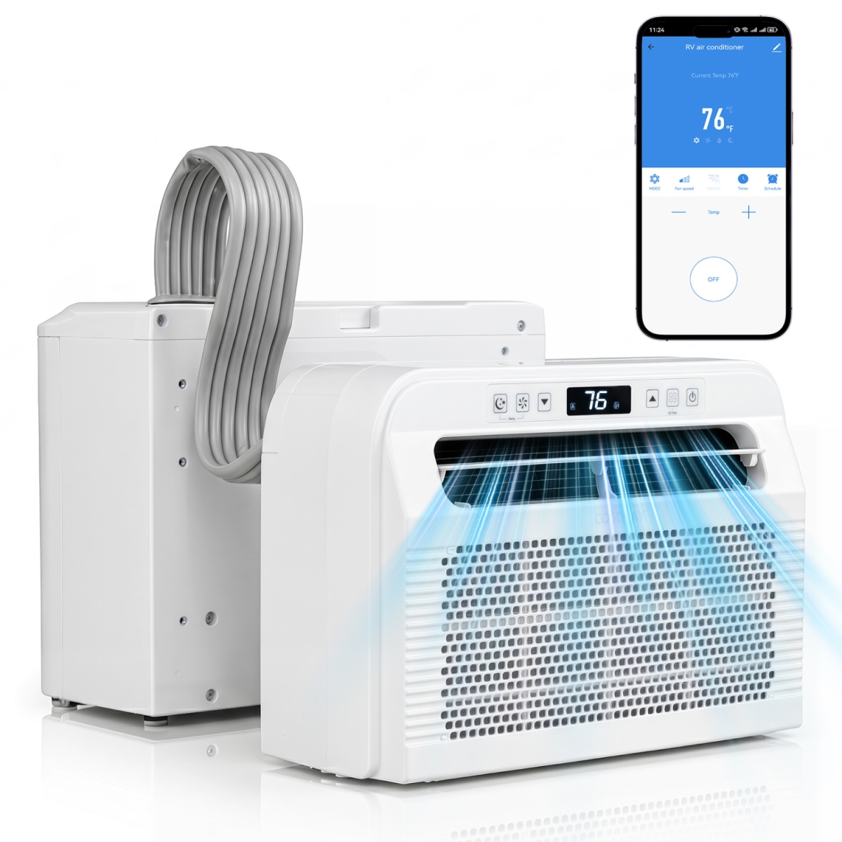 FP11211US-WH 6500 BTU Window AC Unit with Wi-Fi APP Voice Control 24H Timer & Quiet Operation - White