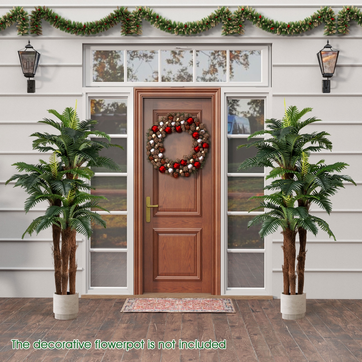 HZ10306-2 Artificial Palm Tree 6.3 ft. Tall with Adjustable Leaves - Pack of 2
