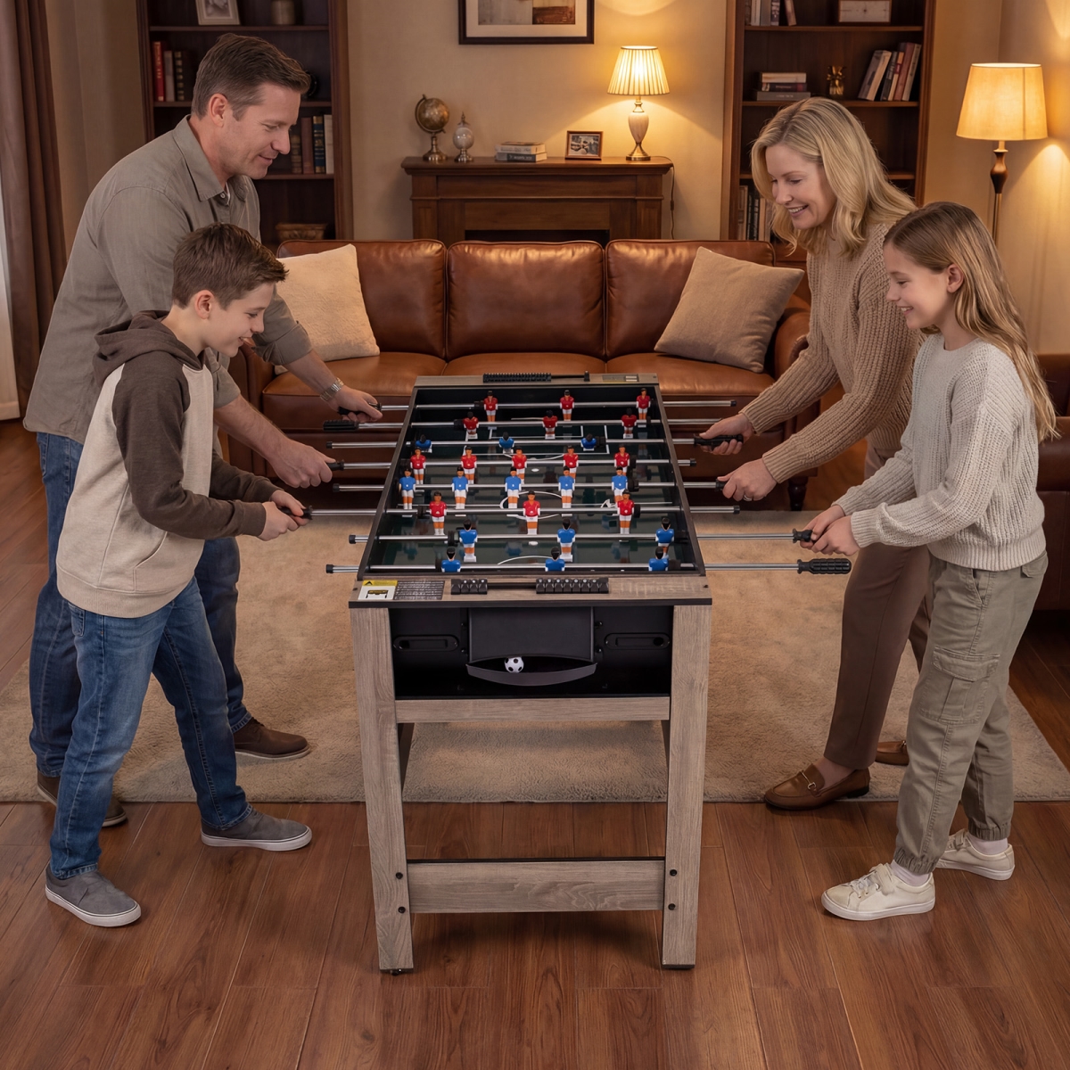 UY10272BN 2-in-1 Swivel Game Table for Teens Adults - Brown
