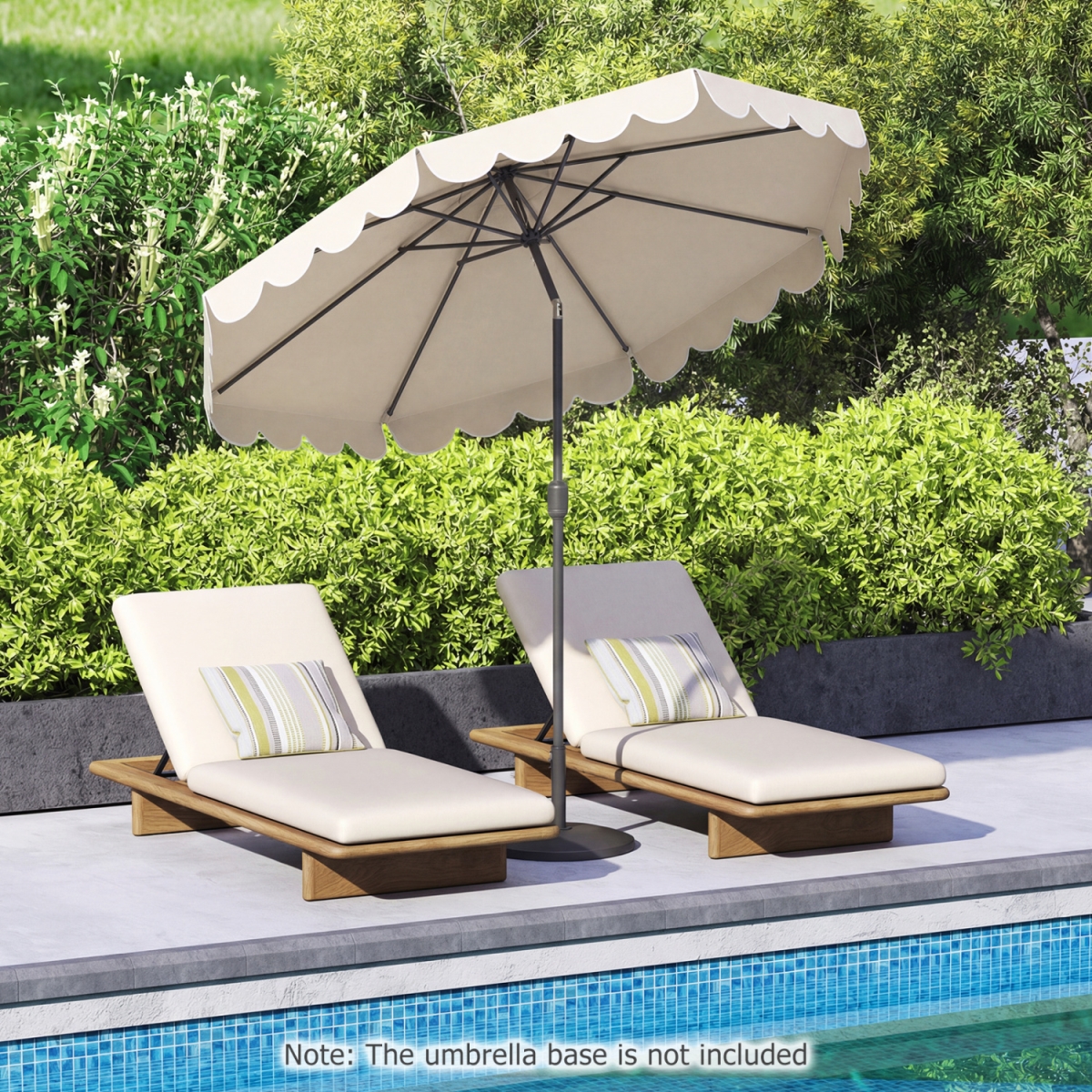 NP13393BE 10 ft. Patio Umbrella with Push Button Tilt & Crank - Beige