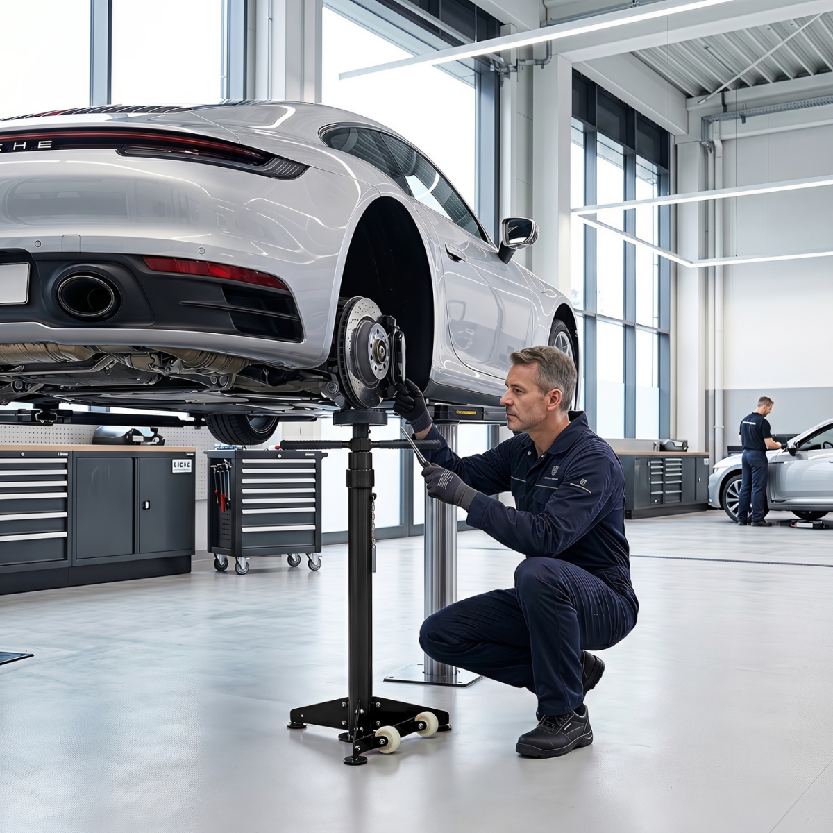 AU10078BK Underhoist Support Stand for Vehicle Components Support - Black