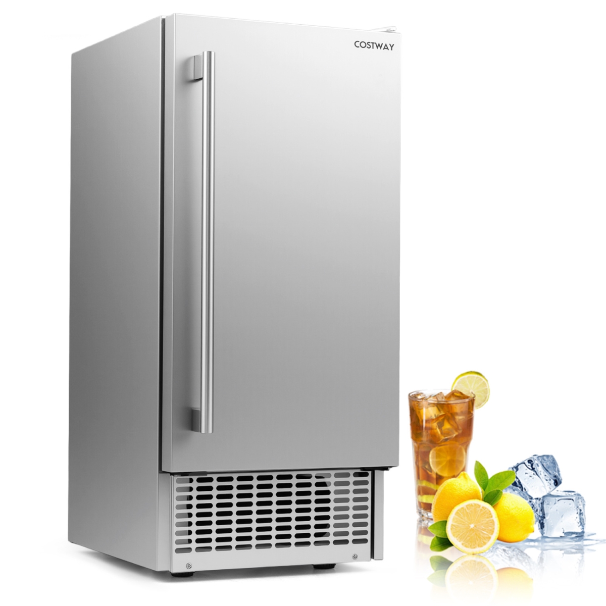 EP25963US Commercial Under Counter Ice Maker 90 lbs-Day 15 in. W Built-in - Silver & Black