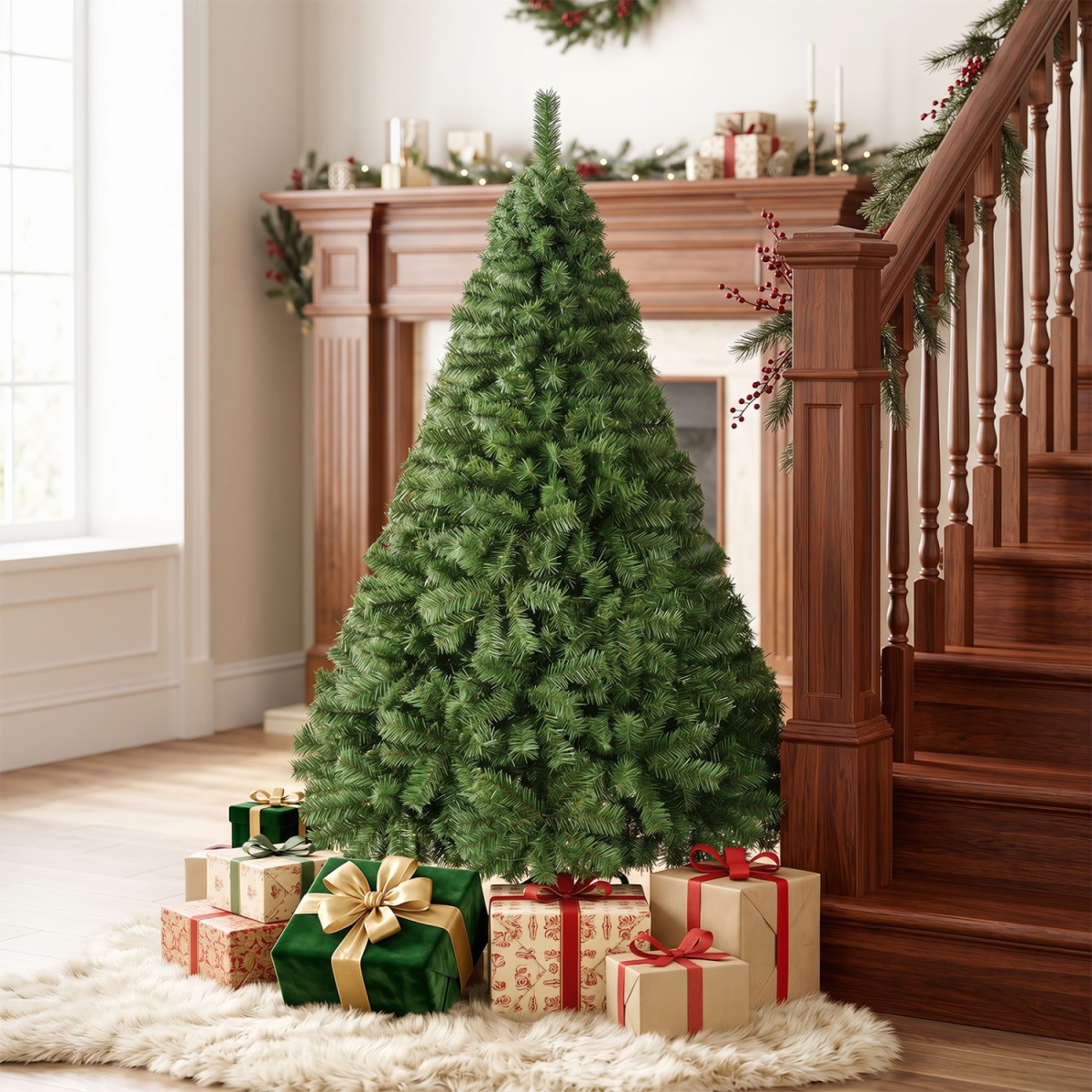 CM25699 5 ft. Automatic Christmas Tree with 519 Full PVC Branch Tips - Green