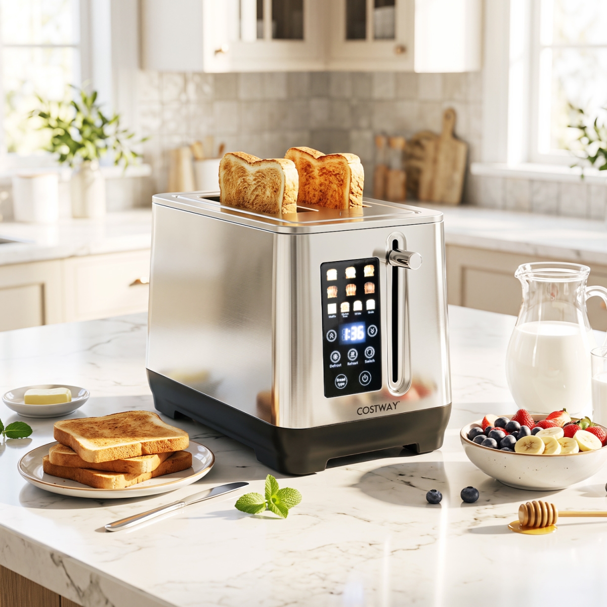 ES10770US-SL 2 Slice Toaster with 6 Browning Levels & 4 Bread Types - Silver
