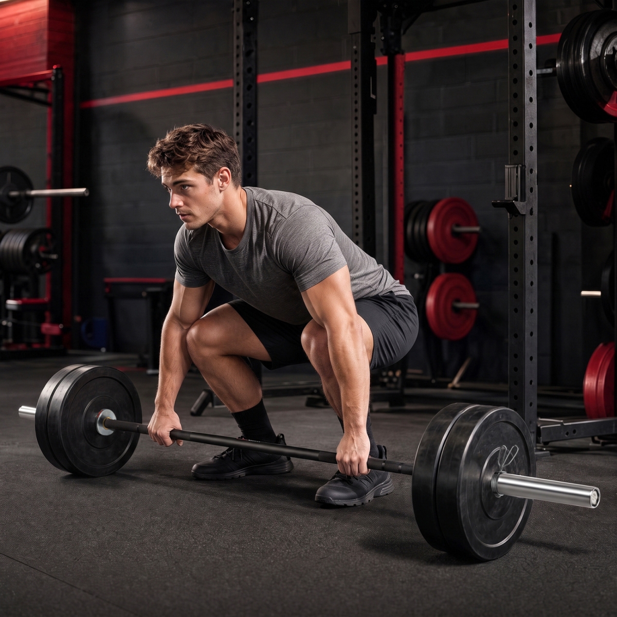 FH10219SL 2000 lbs Weight Lifting 7 ft. Olympic Bar for Olympic Plates for Squats & Home Gym - Silver