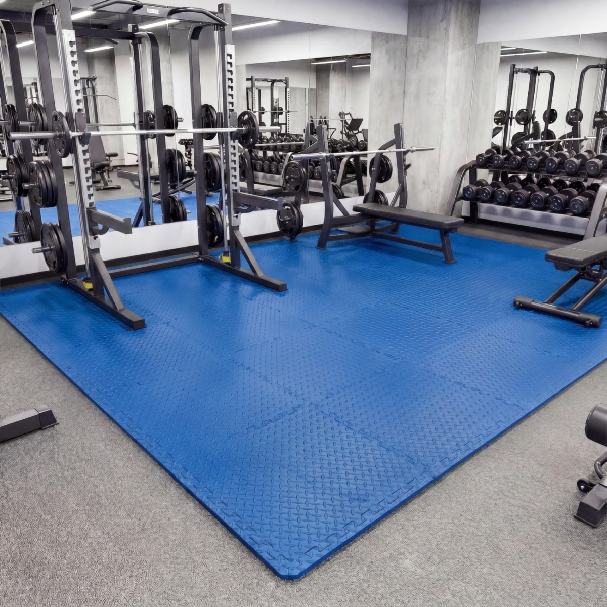 HW66511BL-12 12 Tiles 0.5 in. Puzzle Exercise Floor Mats - Blue