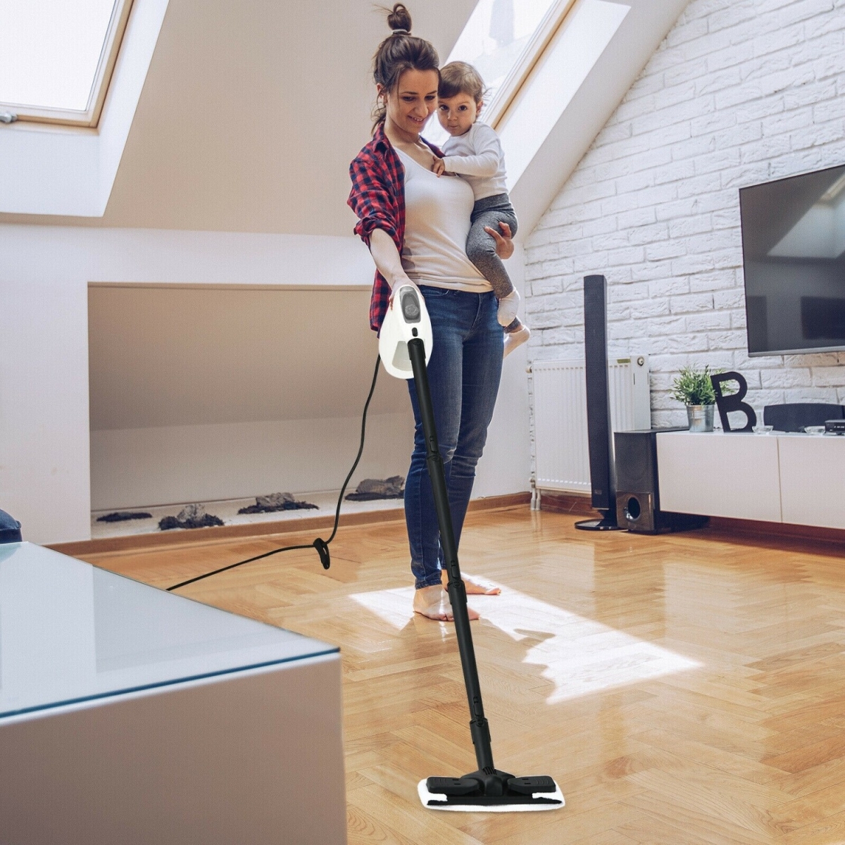 ES10287US-GR 1400W Handheld Steam Cleaner with 14 Piece Accessory Kit & Child Lock - Gray