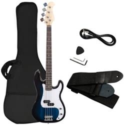 GF34526LS Electric Bass Guitar Full Size 4 String Strap Guitar, Blue