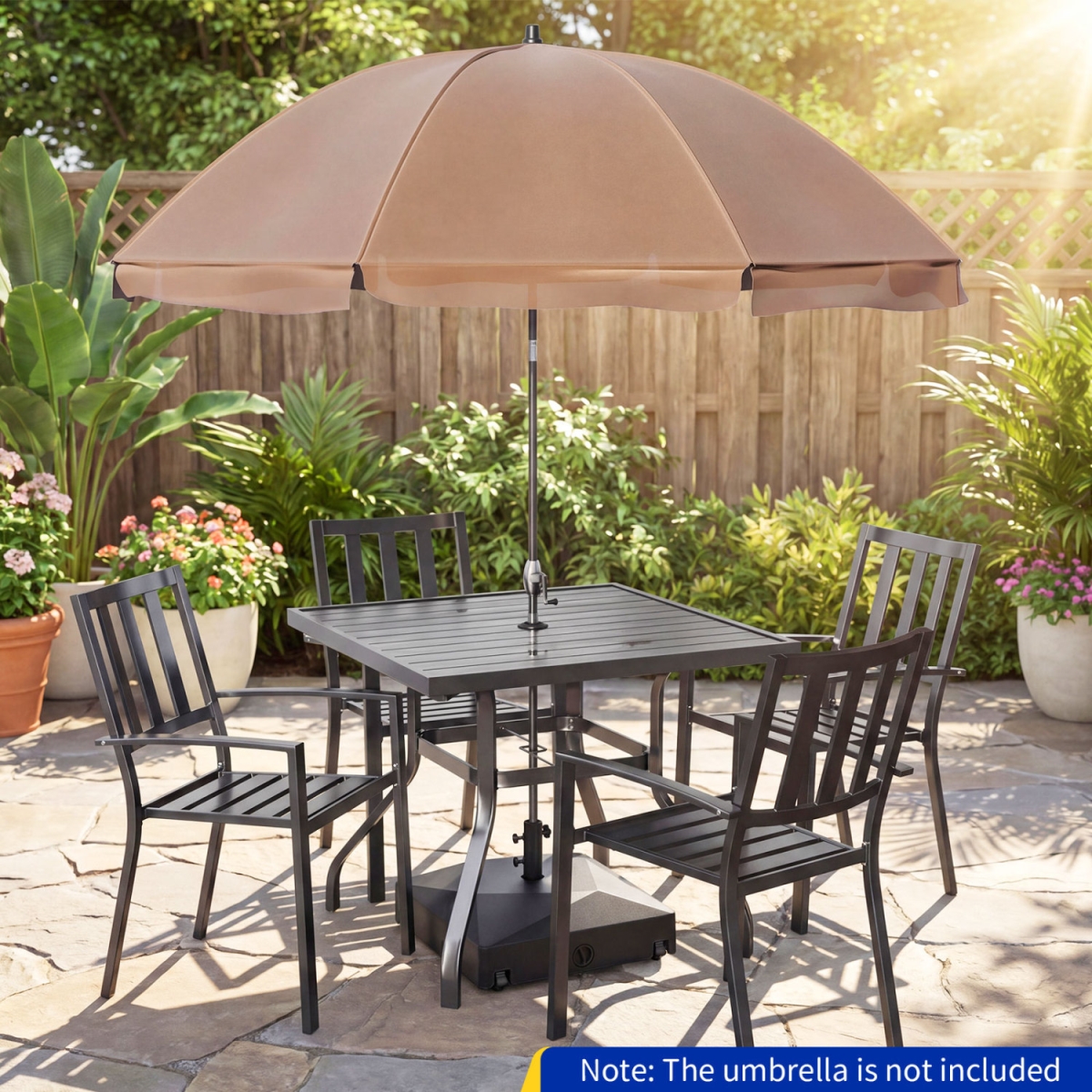 NP13429 154 lbs Mobile Fillable Patio Umbrella Base with 4 Wheels - Black