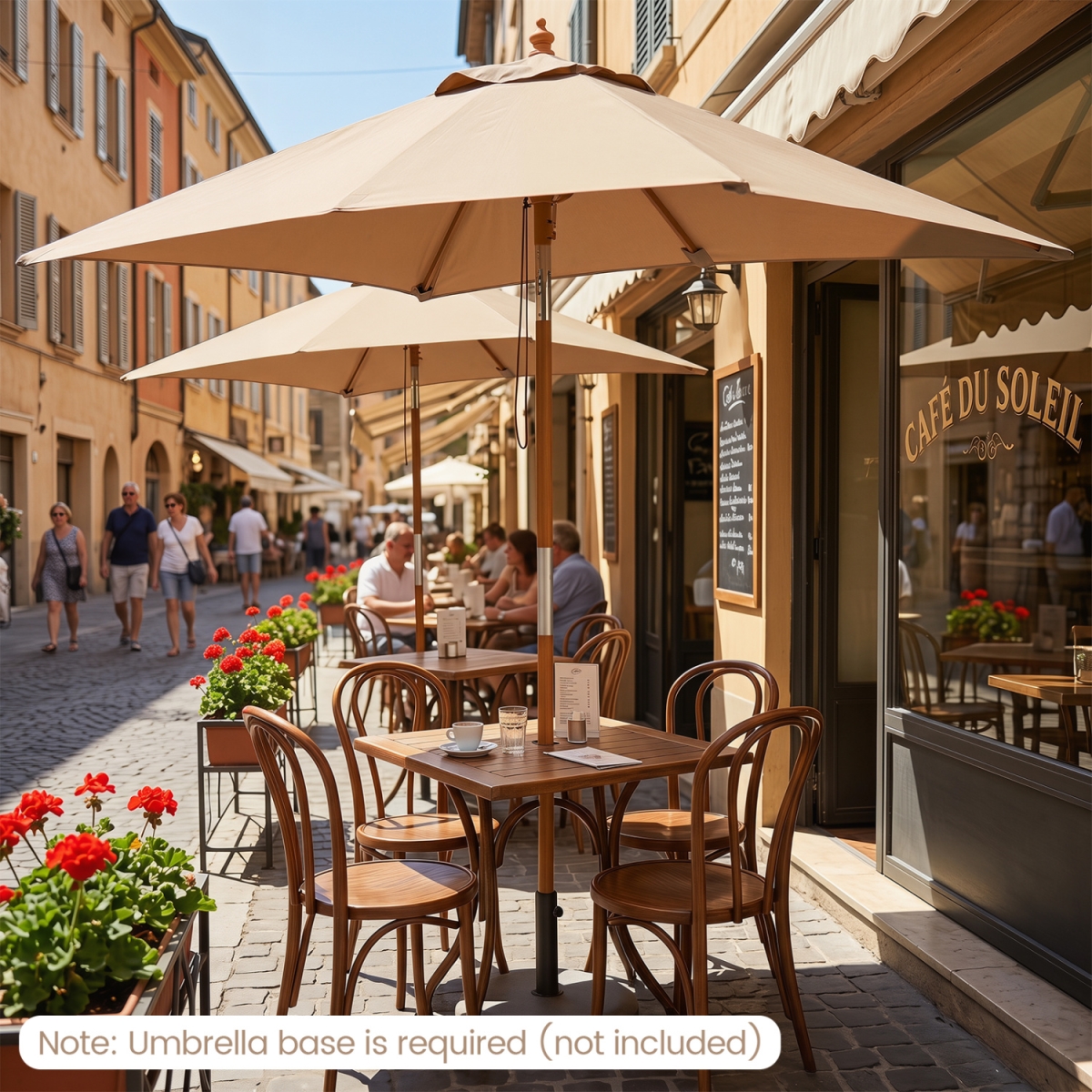 NP13299CF 7 ft. Outdoor Rectangular Patio Umbrella with 3 Adjustable Heights - Coffee