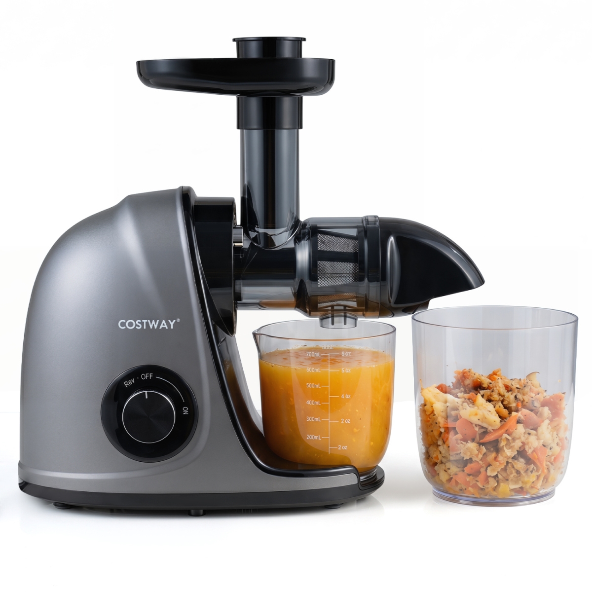 ES10738US-SL Cold Press Juicer Machine with 95 Percent High Yield & 2-Speed Modes - Silver