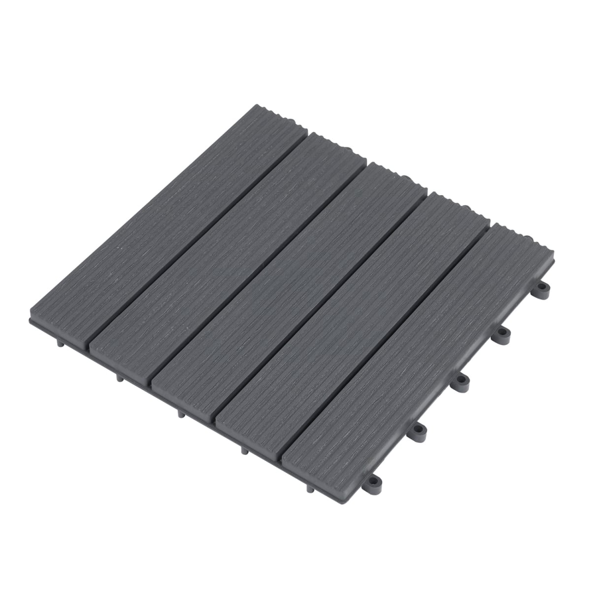NP13857GR 12 x 12 in. Waterproof PP Plastic Interlocking Deck Tiles for Patio - Gray